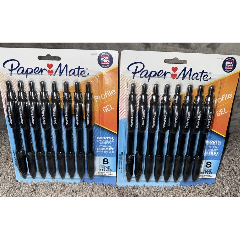 Gel Pen, Profile Retractable Pen, 0.7 mm,‎ Black, 8 Count